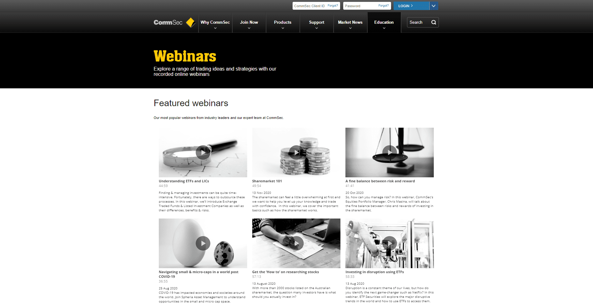 CommSec Review Webinars